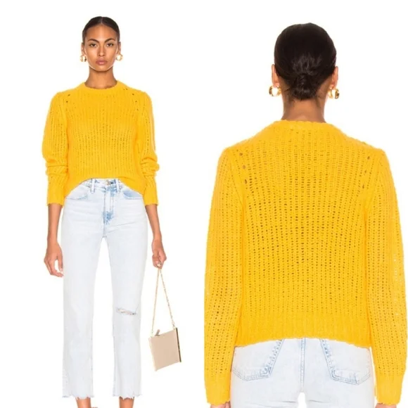 Rag & Bone Mustard Wool Arizona Crew Sweater - Picture 1 of 12